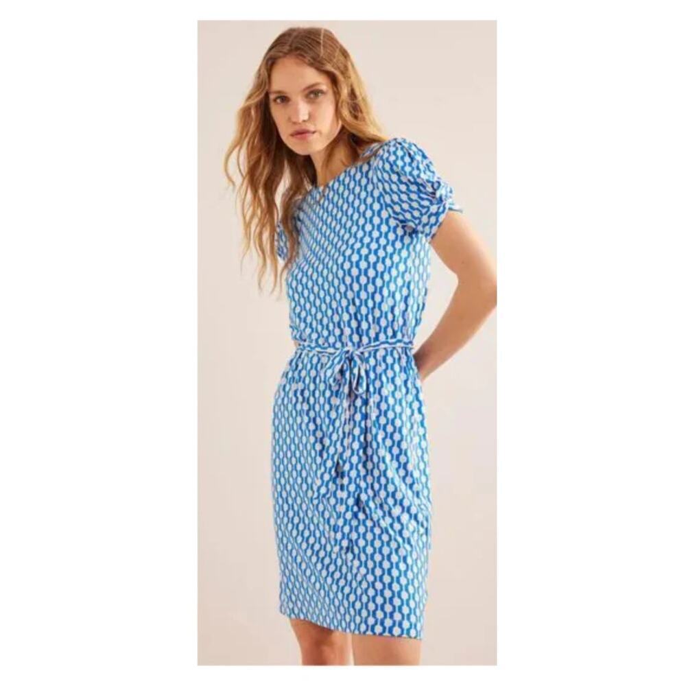 Boden Knot Detail Jersey Geo Mini Dress Size US/2R